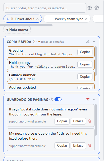 Sidebit with the interface in Spanish